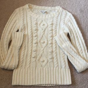 White Cable-Knit Sweater
